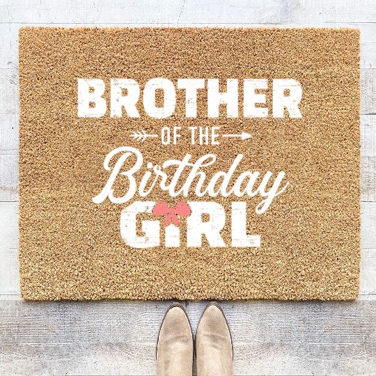 Brother of the Birthday Boy T-Rex Dinosaur Coir Doormats