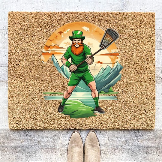 St. Patrick's Day Shamrock St Paddy's Day Lacrosse Coir Doormats
