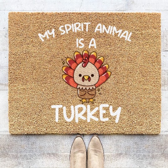 My Spirit Animal Is A Turkey Turkey Farmer Coir Doormats