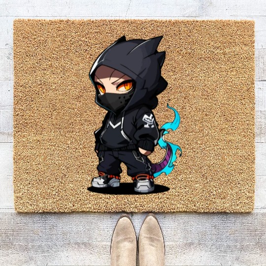Chibi Dragon Ninja Character Coir Doormats