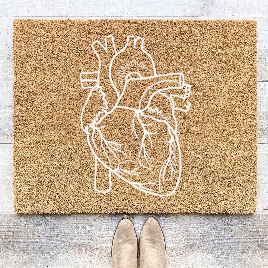 CVICU Cardiac Nurse Cardiology Heart Anatomy ICU Coir Doormats