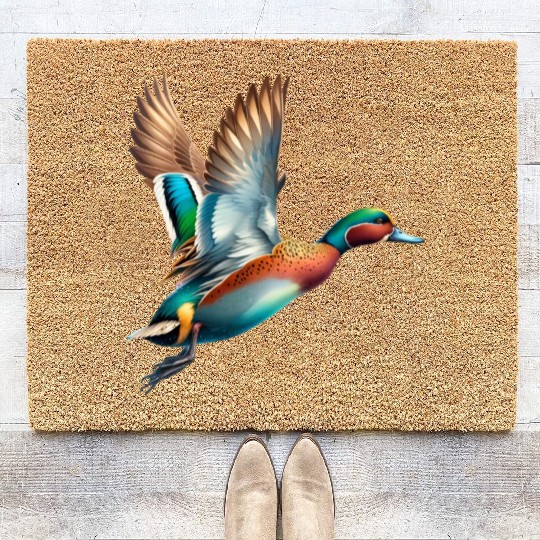 Chestnut Teal in Flight Coir Doormats