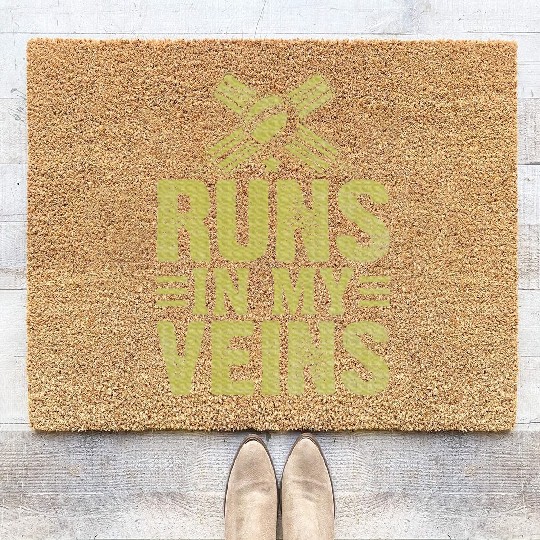 Cricket runs in my Veins Cricket Coir Doormats