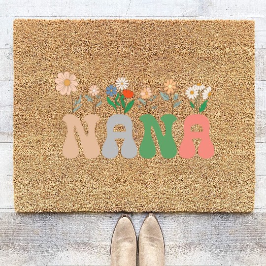 Nana Wildflower Floral Design Cherry Blossom Nana Coir Doormats