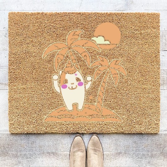 Happy on a Lonely Island Coir Doormats
