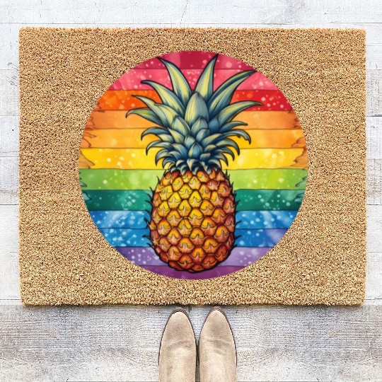 LGBTQ Pineapple Coir Doormats