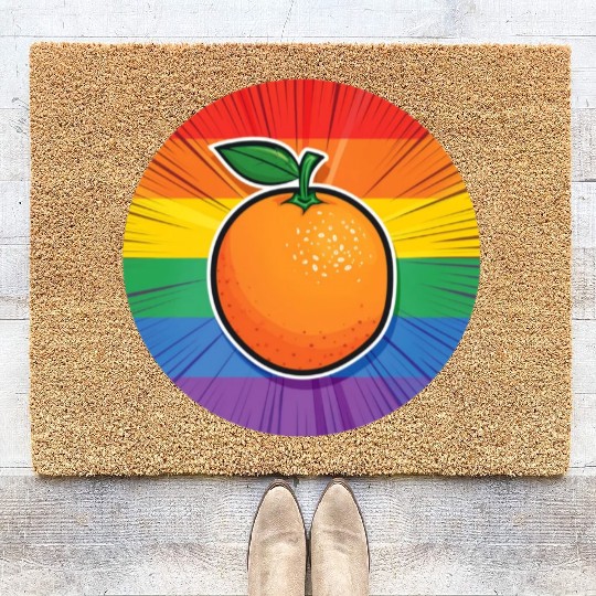 LGBTQ Orange Coir Doormats