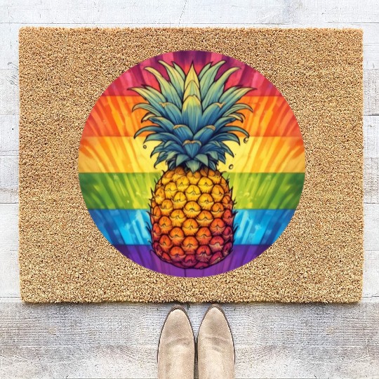 LGBTQ Pineapple Coir Doormats