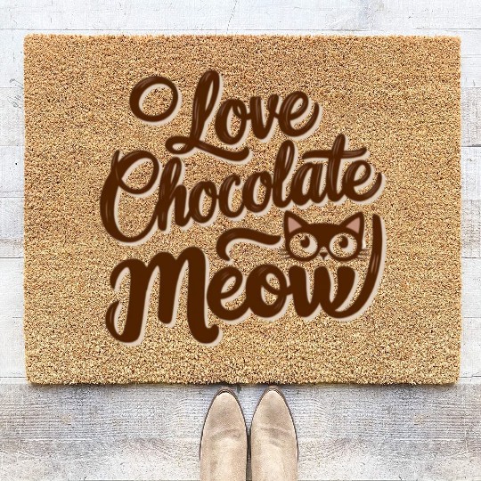I love chocolate & cats Coir Doormats