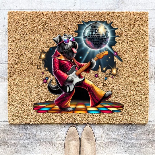Disco Giant Schnauzer Dog Coir Doormats