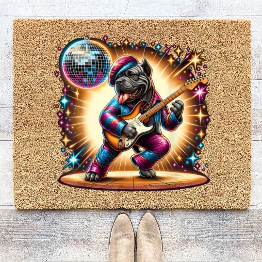 Disco Cane Corso dog Coir Doormats