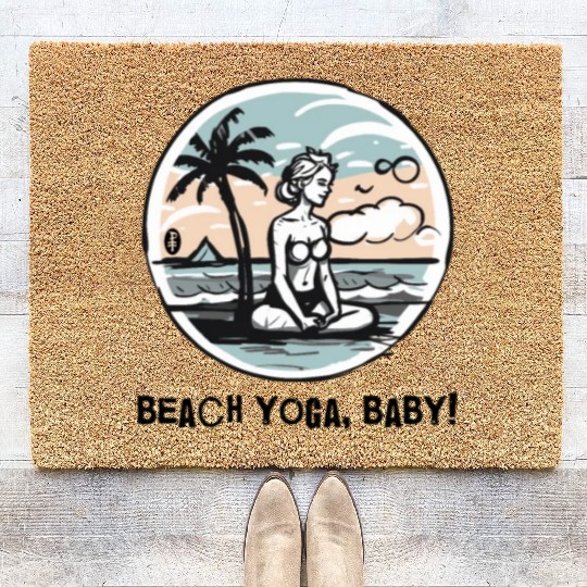 Beach Yoga, Baby! Coir Doormats