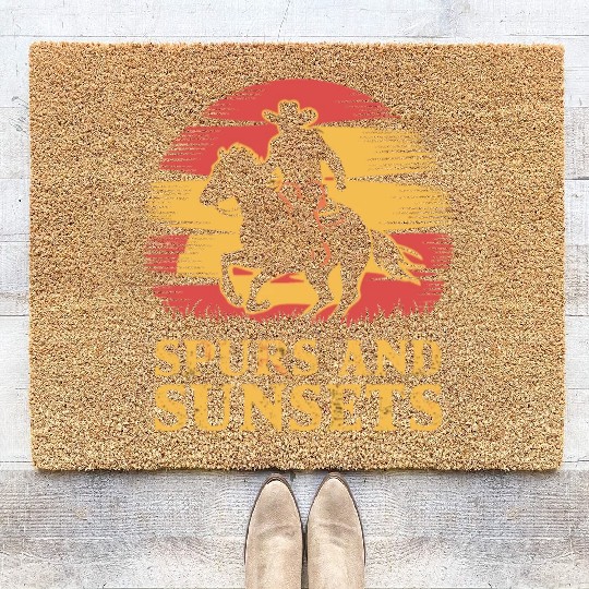 Cowboy Lifestyle Western Theme with Horses and Coir Doormats