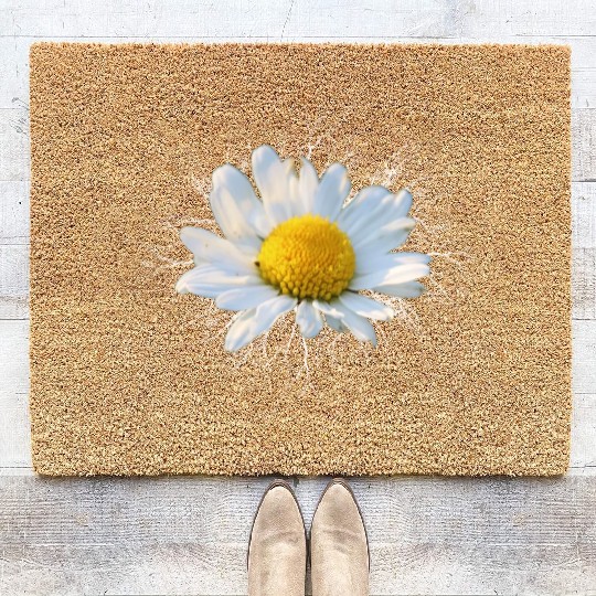 marguerite daisy daisies white flower Coir Doormats