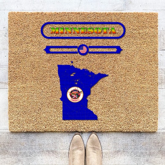 MINNESOTA MAP, MINNESOTA, USA. SAMER BRASIL Coir Doormats