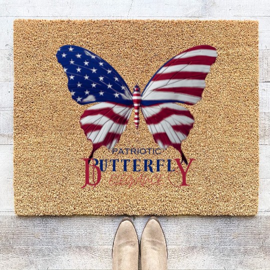PATRIOTIC butterfly elegance Coir Doormats