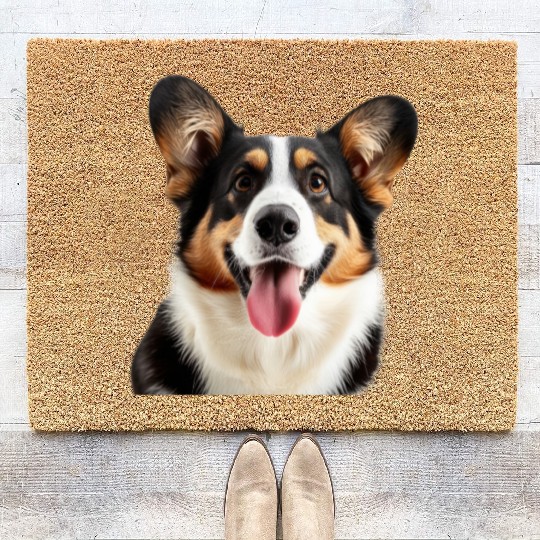 Cute Corgi Dog Disagn, Adorable Pet Lover Gift Coir Doormats