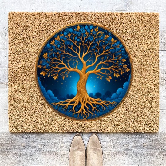 Irish Nordic Celtic Tree of Life Yggdrasil Coir Doormats