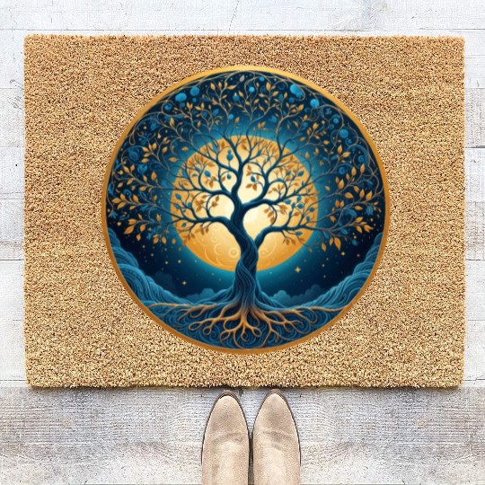 Irish Nordic Celtic Tree of Life Yggdrasil Coir Doormats