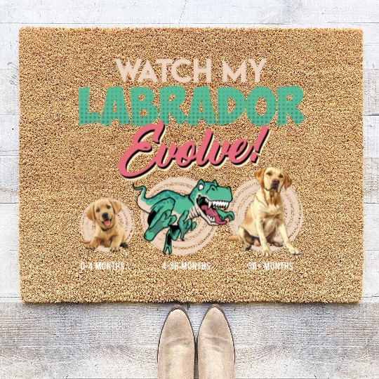 Labrador Lover WATCH MY LABRADOR EVOLVE Coir Doormats