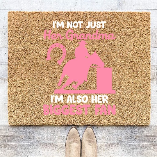Barrel Racer Barrel Racing Rodeo Horse Grandma Big Coir Doormats