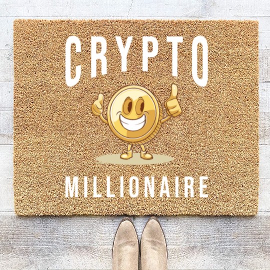 Crypto Millionaire Bitcoin Coin Coir Doormats