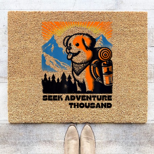 Unisex camping vintage travel dog Coir Doormats