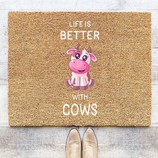 Cow Lover Life Better Coir Doormats