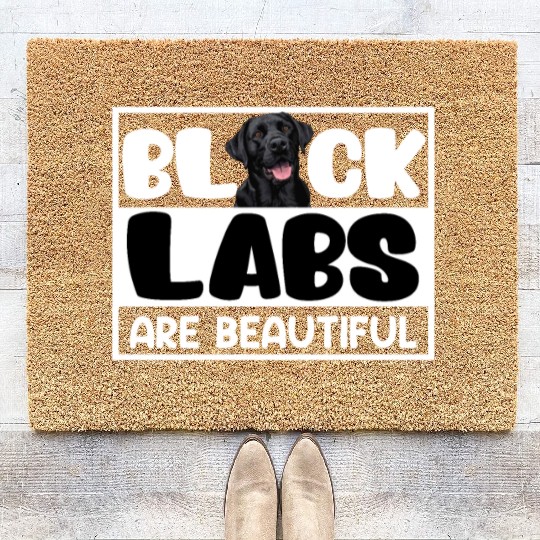 Labrador Lovers BLACK LABS ARE BEAUTIFUL Coir Doormats