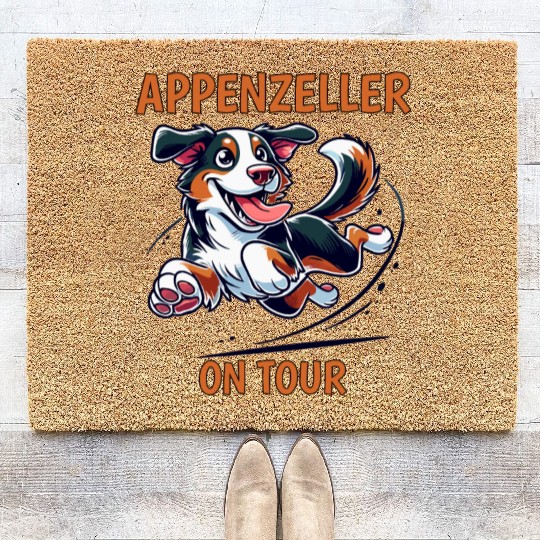 Appenzeller On Tour Funny Dog Lover Graphic Coir Doormats