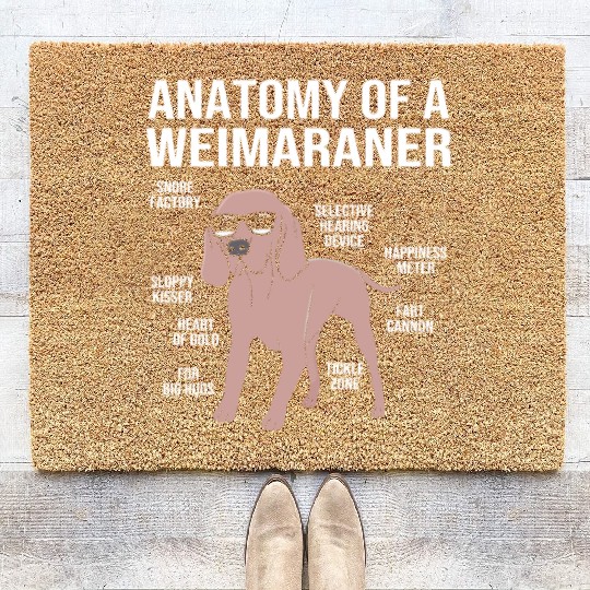 Dog With Sunglasses Anatomy Of A Weimaraner Coir Doormats