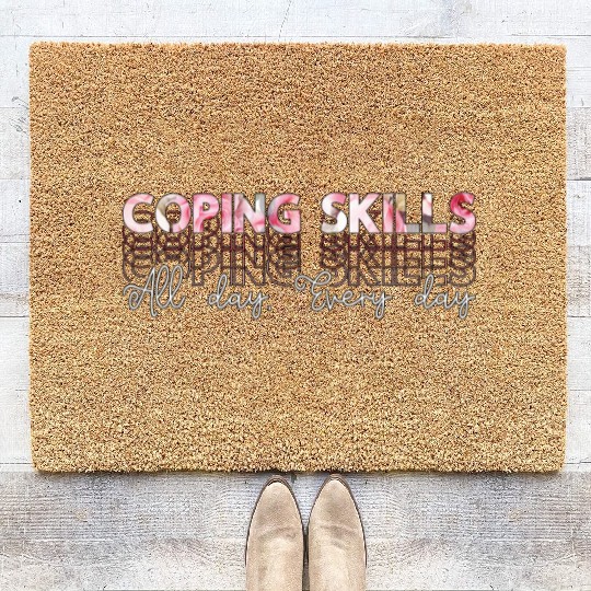 School Counselor Coping Skills All Day Counseling Coir Doormats