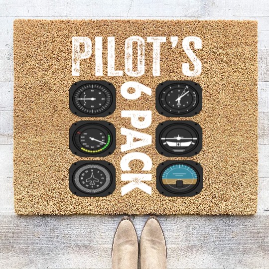 Pilots 6 Pack Funny Pilot Coir Doormats