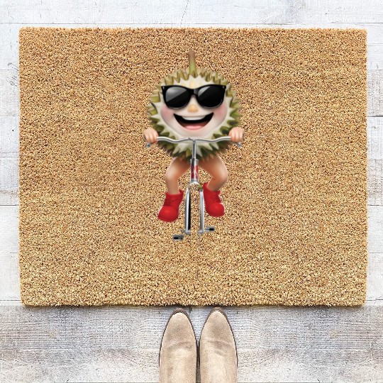 Durian Cycling On Bike Realistic Coir Doormats