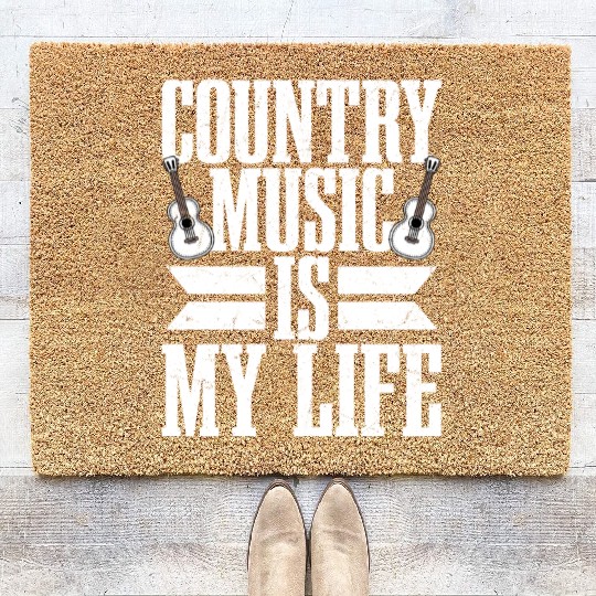 Country Music is My Life Western Cowboy Coir Doormats
