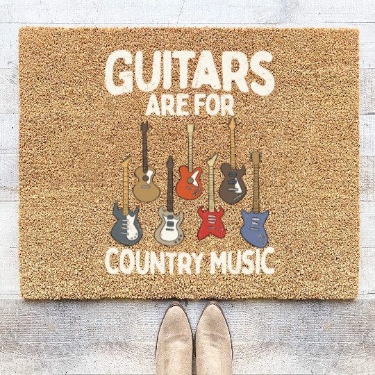 Guitars Are For Country Music Western Cowboy Coir Doormats