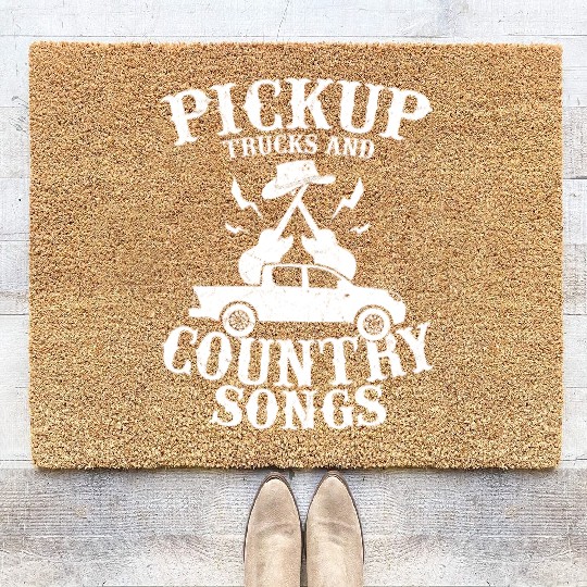 Pickup Trucks and Country Songs Cowboy Western Coir Doormats