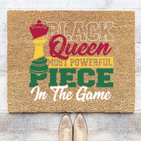 Black Queen Most Powerful Piece African American Coir Doormats