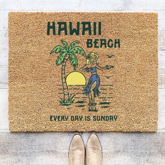 Hawaii Paradise: Tropical Island Vibes Coir Doormats