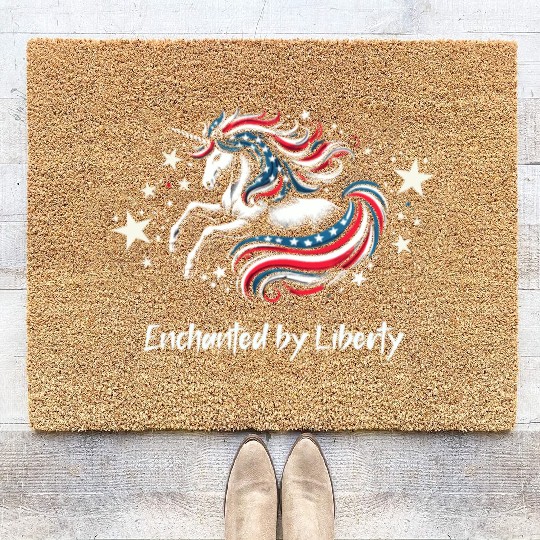 Star-Spangled Unicorn with American Pride and Coir Doormats