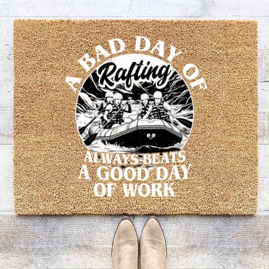 A Bad Day Of Rafting White Water Paddling Coir Doormats
