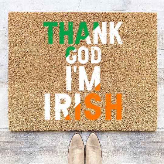 St Patricks Thank God Im Irish Premium Coir Doormats