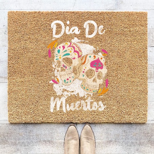Holiday Skull Skull Remembrance Coir Doormats