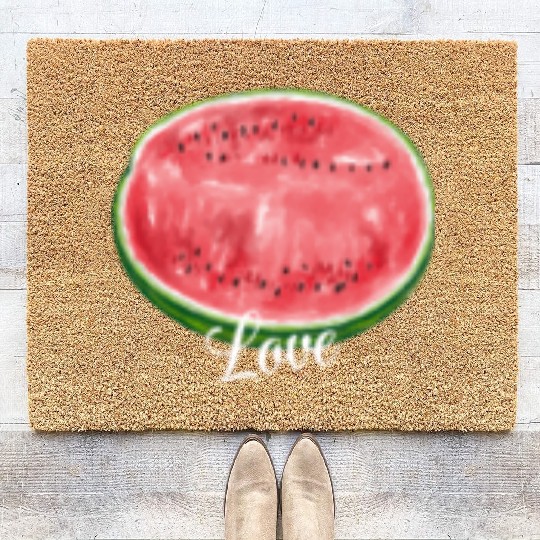 Watermelon, juicy, refreshing, summer fruit Coir Doormats