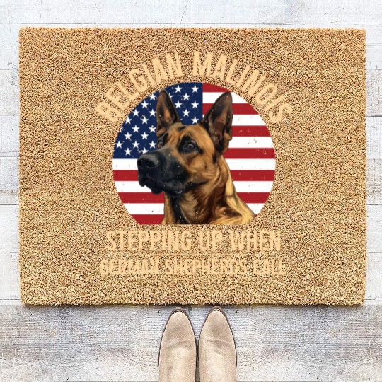BELGIAN MALINOIS STEPPING UP WHEN SHEPHERDS CALL Coir Doormats