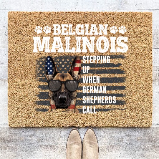 BELGIAN MALINOIS STEPPING UP WHEN SHEPHERDS CALL Coir Doormats