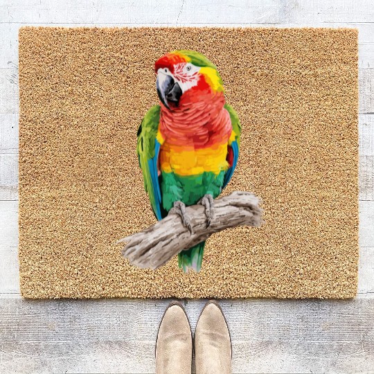 Macaw Parrot for a Bird Lover Animal Lover Coir Doormats