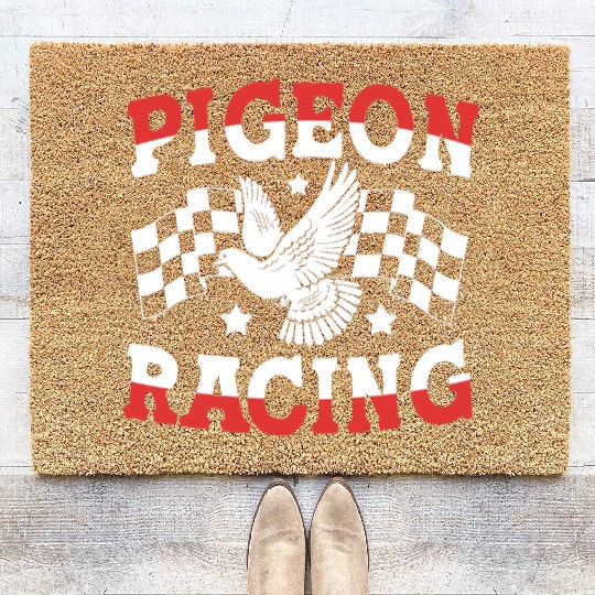 Funny Bird Lover Race Track Pigeon Racing Coir Doormats