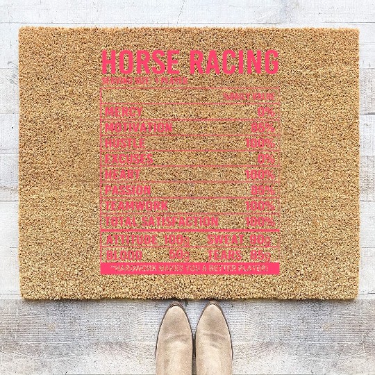Funny Equestrian Horse Racing Nutritional Facts Coir Doormats