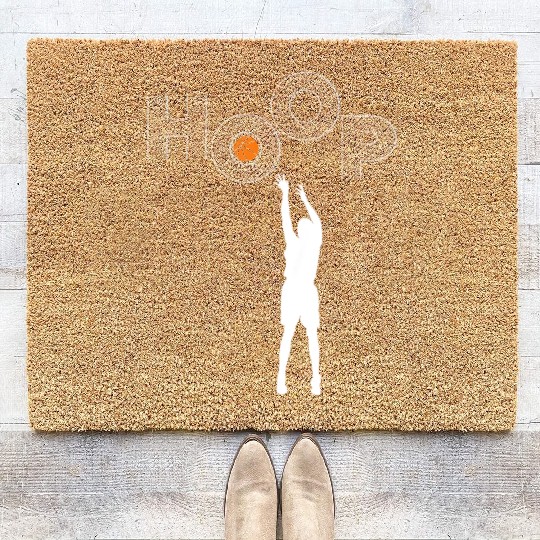HOOP I love basketball Coir Doormats